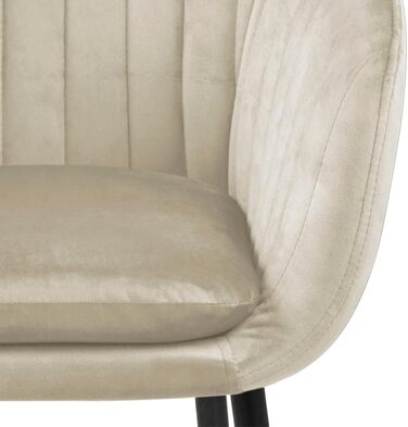 AC Design Furniture Стілець для їдальні Венді, Велюр/Метал, 57x61x83 см, 1 шт. (Бежевий/Чорний)