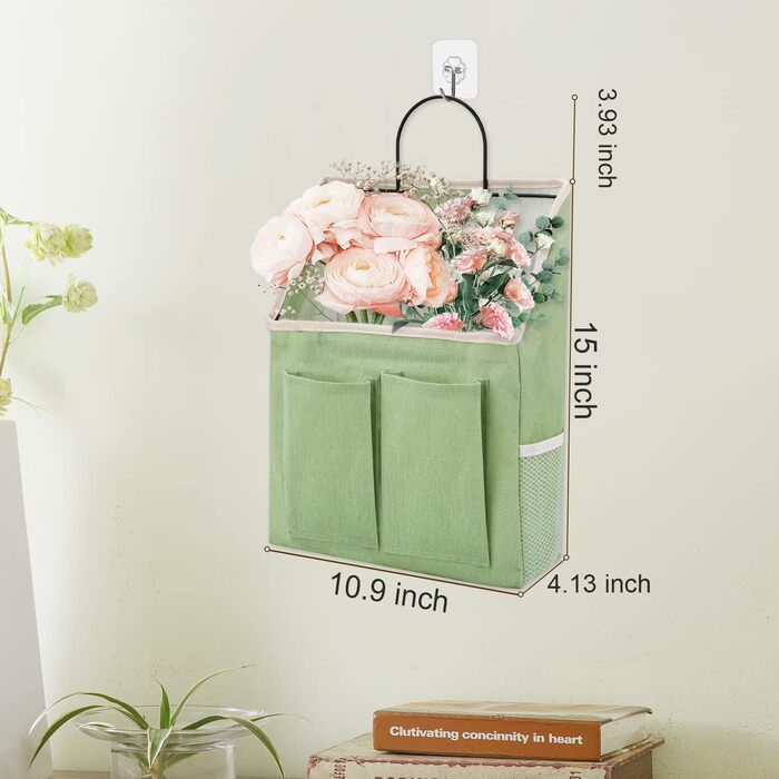 Сумка для білизни LYroo з 2 предметів, водонепроникна настінна коробка для зберігання з липким гачком для ванної кімнати, Кухні, кімнати в гуртожитку, кошик-органайзер (зелені водні рослини) (Green-upgrade Large)