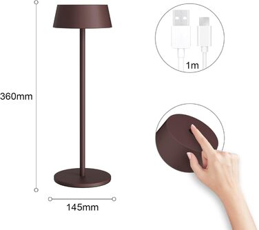 LED-лампа на акумуляторі K-Bright (2 шт.) - тепле світло 3000K, диммер, для дому та саду