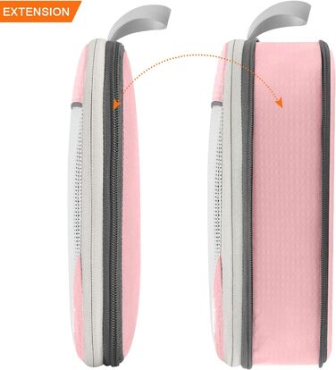 Набір компресійних органайзерів для одягу в подорож Gonex, 6 предметів, рожевий — міцні сумки-пакувальники для валізи та зберігання речей