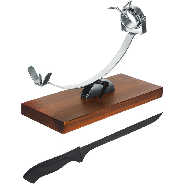 Підставка для шинки NERTHUS FIJ 255, дерев'яна, з ножем (універсальний розмір)