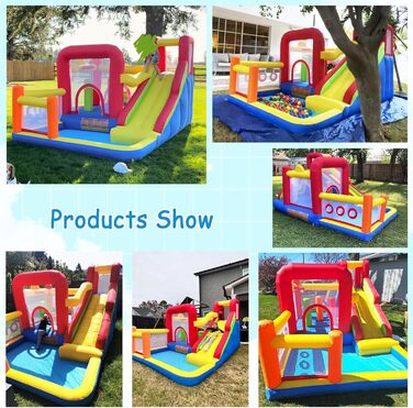 Надувний замок для дітей з насосом, міцний матеріал, для 3-4 дітей, 315x245x194 см (HSH2)