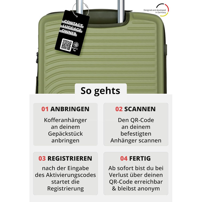 Набір валіз Hauptstadtkoffer Mitte 55/68/77 см: 3 валізи + цифровий багажний тег, TSA, ABS, XL-розширення