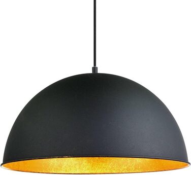 Підвісний світильник Globo Підвісний світильник Лампа для їдальні Абажурна лампа, метал Колір чорного золота, цоколь E27, DxH 4120см