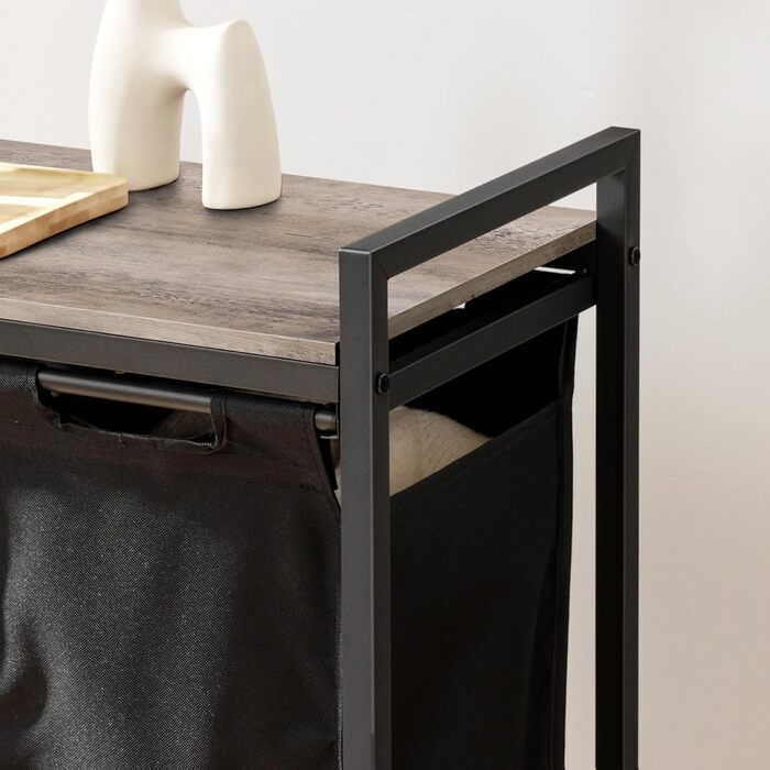 Кошик для білизни HOOBRO з 3 відділеннями, 119 л, з ручками та колесами, білий