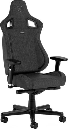 Крісло ігрове Noblechairs Epic Compact TX, ергономічне, сіре, з підтримкою голови та попереку, для тіла до 120 кг, дихаюча тканина