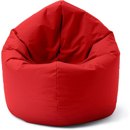 Кругла крісло-мішок (300 л) з функцією 2-в-1 для комфортного сидіння та лежання Подвійний агент для моментів відпочинку в приміщенні та на відкритому повітрі I З адаптивним заповненням EPS Ø 120 x 75 см (червоний)