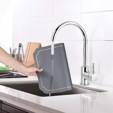 Набори підставки під гаряче Fanquare, 6 шт., зелені, прямокутні, з екошкіри, з золотим кантом. Стійкі до тепла, миючіся, неслизькі підставки для столу для кухні та обіднього столу, декору для весілля. Розмір 45*30 см, зелені (45*30 см, темно-сірий)