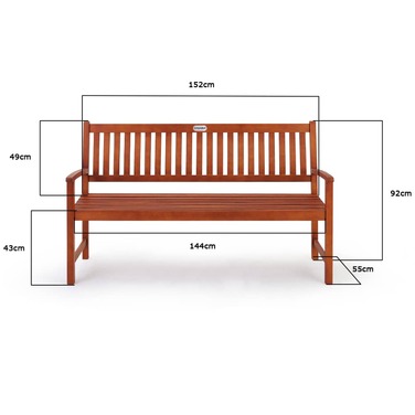 Садова лавка Maxima евкаліптова деревина FSC-сертифікована® 152x55x92см