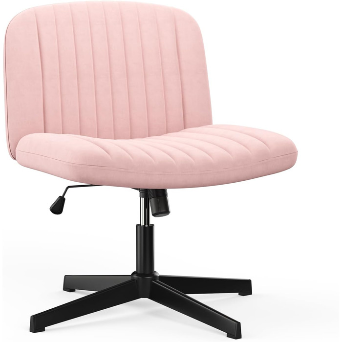 Офісне крісло Naspiro без підлокітників, з тканиною, регульоване по висоті, поворотне на 360°, для дому (Рожевий)