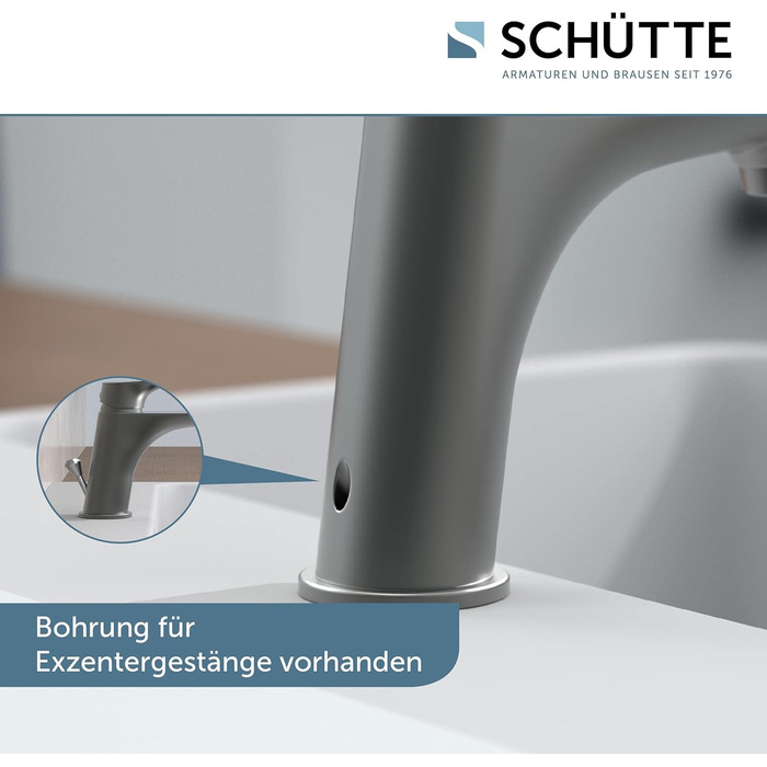 Змішувач для ванної кімнати SCHÜTTE BOSTON - однозахватна модель з нержавіючої сталі (графіт)