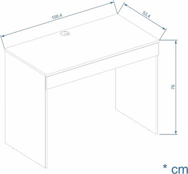 Письмовий стіл KOMTO з 1 шухлядою - 100 x 53 x 76 см Офісний стіл Комп'ютерний стіл Маленький робочий стіл Стіл для офісного ПК Дитячий стіл з місцем для зберігання (дуб сонома)