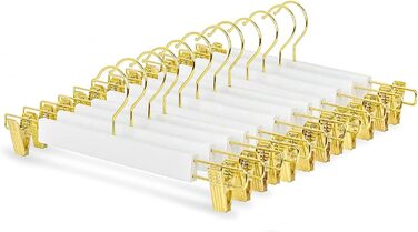 20 дерев'яних вішалок для одягу Amber Home 36 см: штани, шорти, спідниці, шкарпетки, білизна. Міцні, з антиковзними кліпсами та поворотним гачком