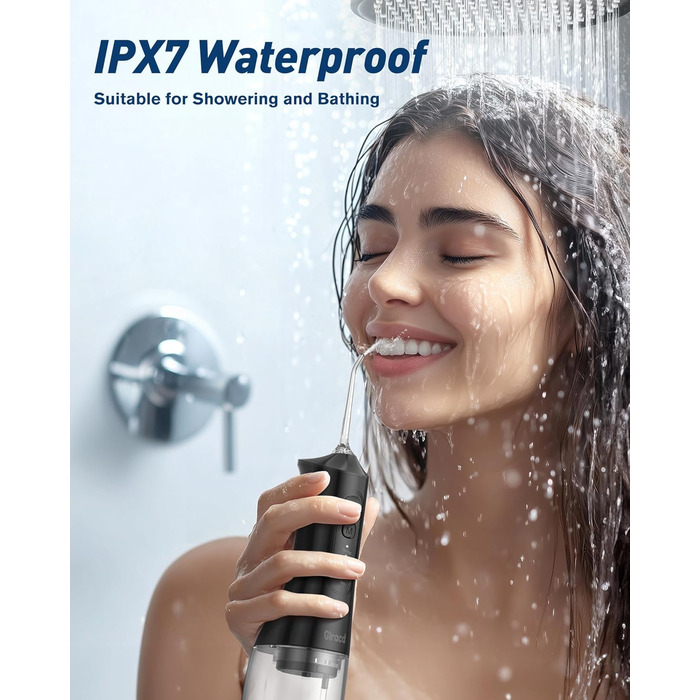 Іригатор для порожнини рота Munddusche: Професійний очищувач зубів з технологією мікробульбашок, регульований тиск води, для чищення зубів та брекетів, чорний