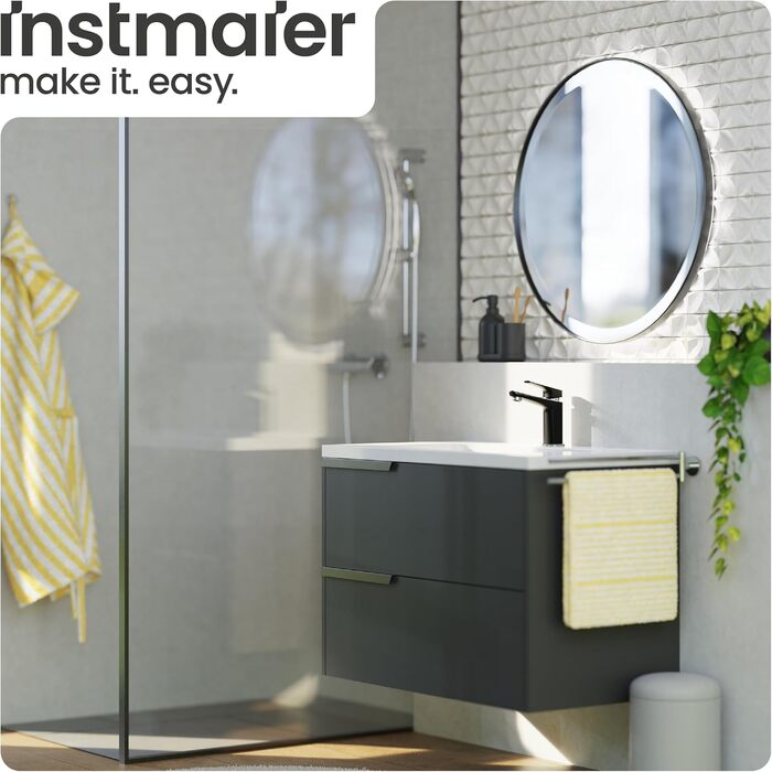 Змішувач для ванної кімнати Instmaier Amelie, одноlever, з міді (чорний/хром)