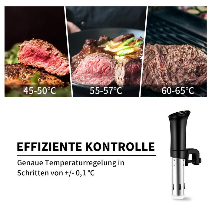 Су-від занурна циркуляція, посуд для приготування їжі, чорний. Зручний для здорового харчування, низькокалорійний