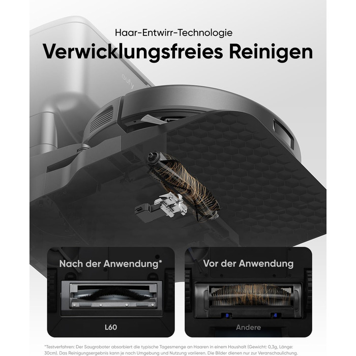 Робот-пилосос eufy L60 з авто-порожненням та функцією миття, 5000Pa, Anti-Hair, iPath-лазерна навігація, для твердих підлог