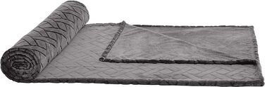 Флісова м'яка ковдра, рельєфний візерунок, (150 x 200 см, сірий)