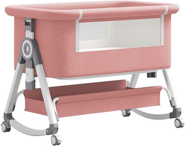 Дитяче ліжко-манеж GLOKID 3 в 1 з регулюванням висоти та нахилу матраца (Рожеве)