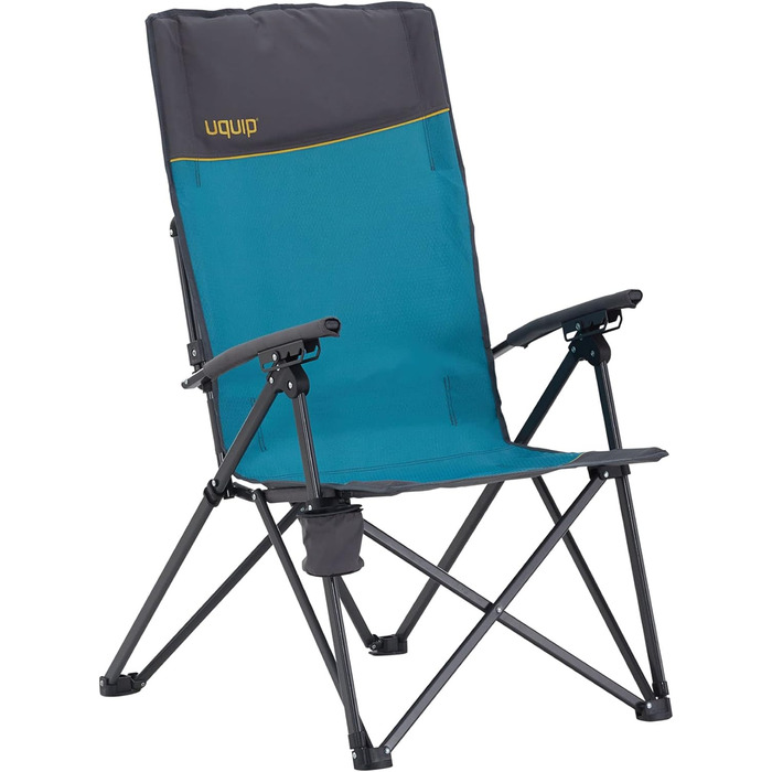 Крісло для кемпінгу Uquip Becky Beach Chair Складаний стілець Розкладний стілець Регульований 120 кг (бірюзовий, комплект зі складним табуретом Fancy)