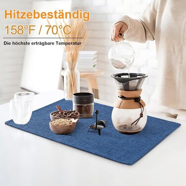 Тканинні серветки на стіл Homaxy, 4 шт., блакитні, миючі, термостійкі, антиковзаючі, двосторонні