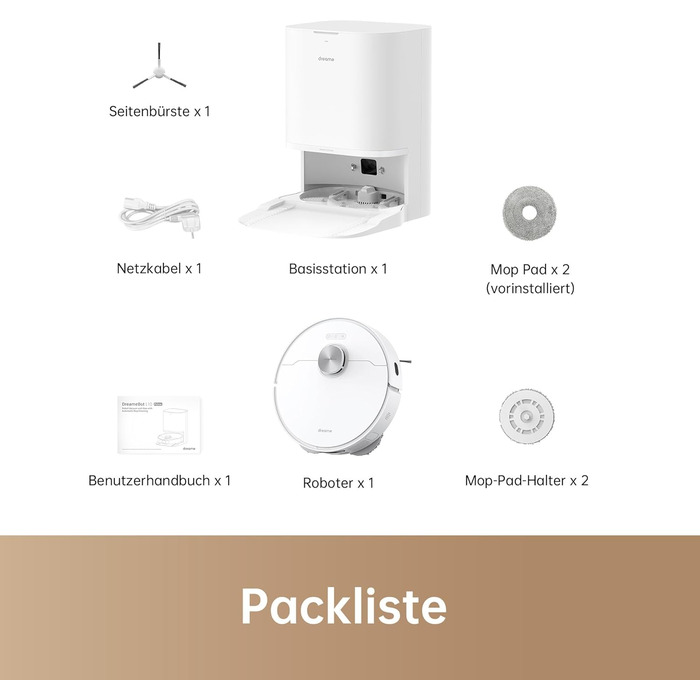 Робот-пилосос Dreame L10 Prime з автомийкою для мопів, LDS-навігацією, 4000Pa потужністю всмоктування, 3D-картуванням та WiFi/APP управління