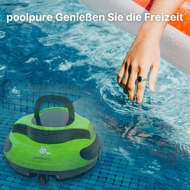 POOLPURE робот-пилосос для басейну, подвійний мотор, подвійний датчик Hall, LED-дисплей, автостоянка, водонепроникний IPX8, бездротовий, зелений