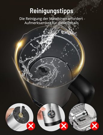Електричний спінювач молока PARIS RHÔNE 4-в-1, 300 мл, індукція, антипригарне покриття, бездротовий, срібний