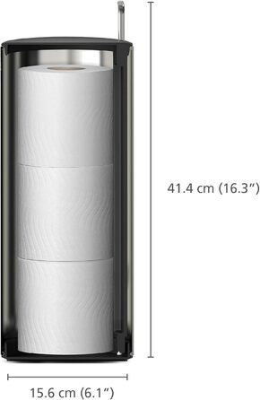 Диспенсер для туалетного паперу Joseph Joseph EasyStore Luxe з кришкою, нержавіюча сталь, на 3 рулони