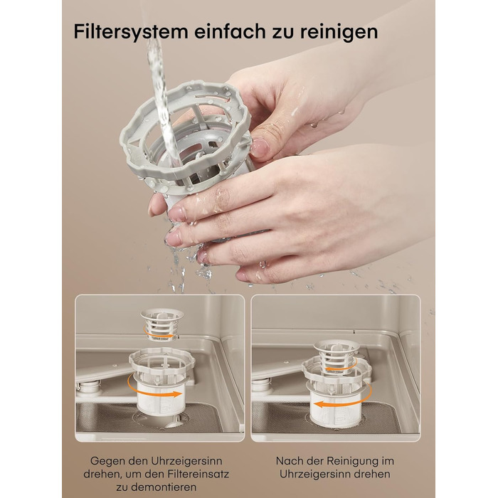 Посудомийна машина Fohere компактна 5л з таймером відкладеного старту (6 годин), 6 програм, для кухні, кемпінгу, автодому