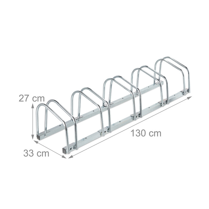 Срібна велосипедна підставка Relaxdays на 5 велосипедів