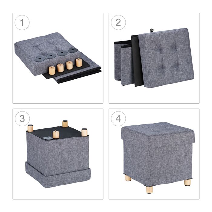 Relaxdays Пуф з місцем для зберігання