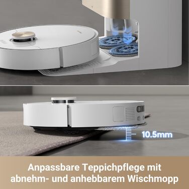 Dreame X30 Ultra: робот-пилосос та миючий робот з автоматичною очисткою, знімний миючий моп, інтелектуальна очистка килимів, потужність всмоктування 8300 Pa, білий