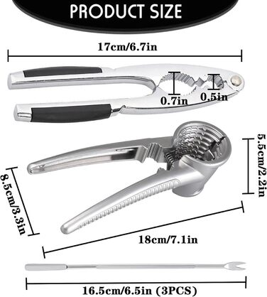 Лускунчик 2PCS 3PCS виделки з нержавіючої сталі, квітковий лускунчик, лускунчик з нержавіючої сталі, щипці для волоських горіхів, багатофункціональний лускунчик