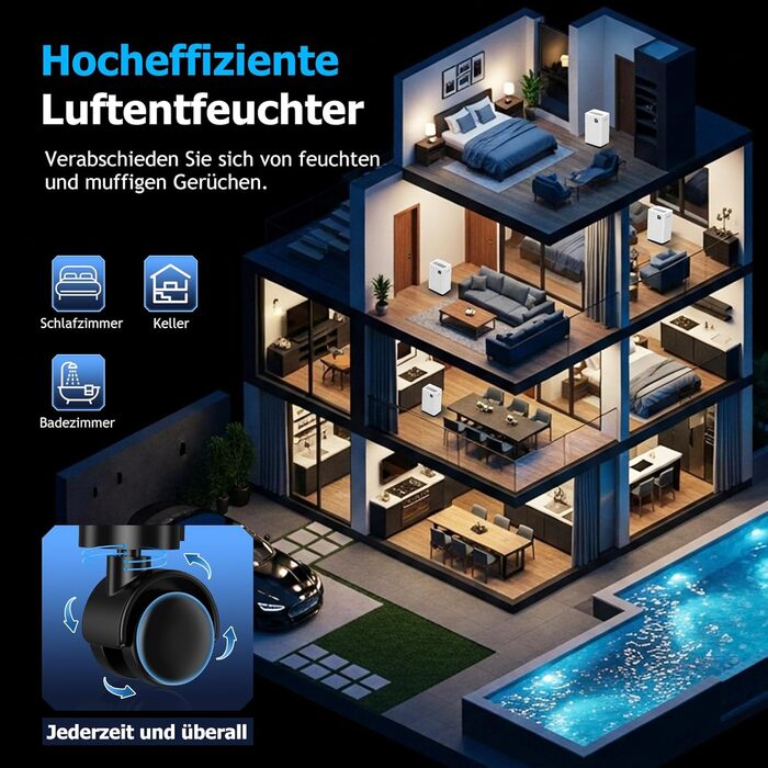 Зволожувач повітря 12л/день з датчиком вологості та LED дисплеєм, таймером, 3 режими, для спальні, офісу, підвалу, безперервна подача, білий (A-20/Tag)