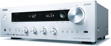 Стереоприймач Onkyo TX-8270(S), 160 Вт/канал, Bluetooth, WLAN, потокове передавання, DAB/FM, срібло