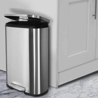 Відро для сміття Floordirekt Dustin 30 л з автоматичним закриттям та знімним внутрішнім відром для кухні