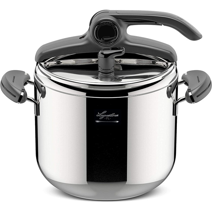 Каструля-скороварка Lagostina Mia Lagoeasy'UP 5 л з нержавіючої сталі 18/10, діаметр 22 см, для приготування на пару, сумісна з індукційними та газовими плитами, зручне відкриття кришки, з тришаровим радіальним дном Plus, придатна для миття в посудомийній