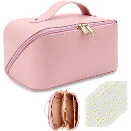Косметичка Yokilly, водонепроникна шкіряна сумка для макіяжу з PU, дорожня сумка для туалетного приладдя з організацією перегородки, косметична сумка Жіноча косметичка для макіяжу з сумкою для зберігання 10PCS (рожева)