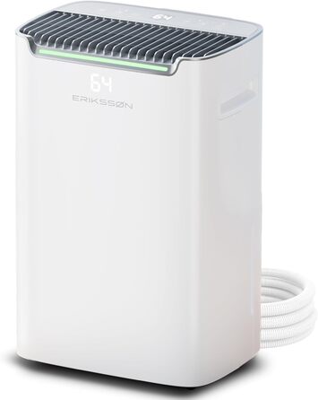 Електричний осушувач повітря з LED дисплеєм, таймером та захистом для дітей | Здатність осушувати 16 літрів вологи на добу | Для приміщень до 70 м² | Енергоефективний осушувач з датчиком вологості | Білий