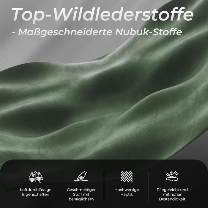 Ігровий крісло Dowinx з мікрофібри, дихаючий та ергономічний офісний стілець, м'яке відчуття як хутро, регульований стілець з підніжкою (зелений)