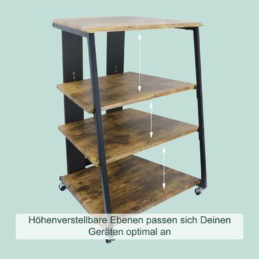 Стеллаж Relaxdays для Hi-Fi апаратури з 4 полицями