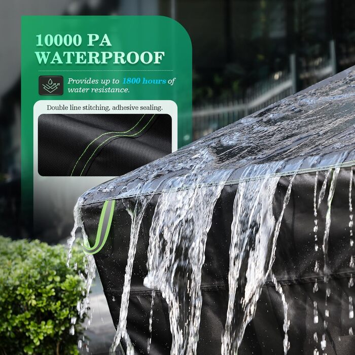 Чохол для садово-патіо меблів UIRWAY 180x120x74 см, водовідштовхуючий, 420D Oxford, з вентиляційними отворами та світловідбиваючими смугами