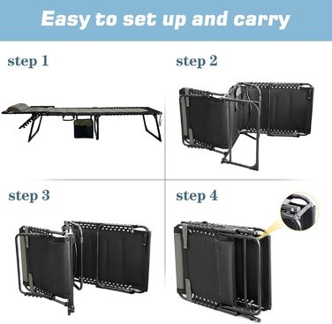 Велике розкладне шезлонге для саду: Outdoor, XXL, 5 положень спинки, до 150 кг, з подушкою та кишенею, 200x68 см, сірий