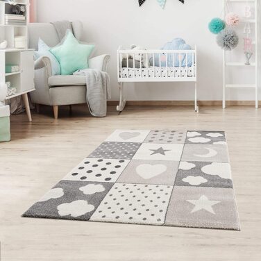 Килим для дитячої кімнати Fashion4Home Сердечка і зорі 120x170 см