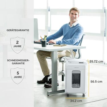 Шредер Fellowes Microcut P5: знищення 2000+ частинок/A4, 10 листів, Powershred 10M, для офісу/дому, 19л кошик, захист від несанкціонованого доступу
