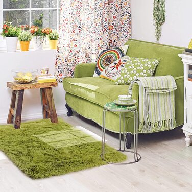 М'який килим для спальні, пухнаста вітальня, дитяча кімната, плюшевий килим, сірий килим, прямокутна форма, симпатична прикраса для кімнати, дитяча трав'янисто-Зелена (3x5 футів, трав'янисто-Зелена)