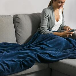 Електрична ковдра ECO-DE ECODE 180x130 см з пультом, 3 режими, таймер 180 хв (Marineblau)