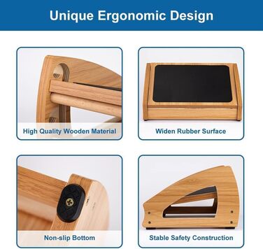 Підставка для ніг StrongTek під стіл, дерево, ергономічна, 3 положення, до 181 кг, для офісу