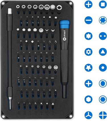 Набір інструментів iFixit Pro Tech Black Edition для ремонту електроніки: біти, відкривачі для телефонів, ноутбуків, ПК, ігрових консолей